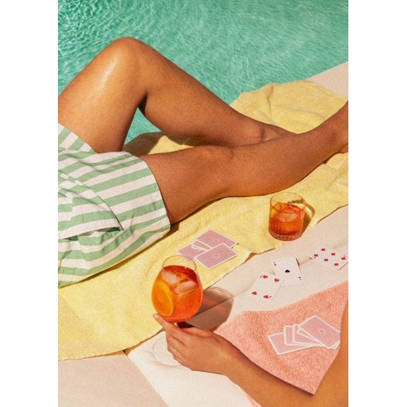 Poolside Play Print Wall Art, Modern Wall Decor For Living Room Bedroom, 12x18 UNFRAMED