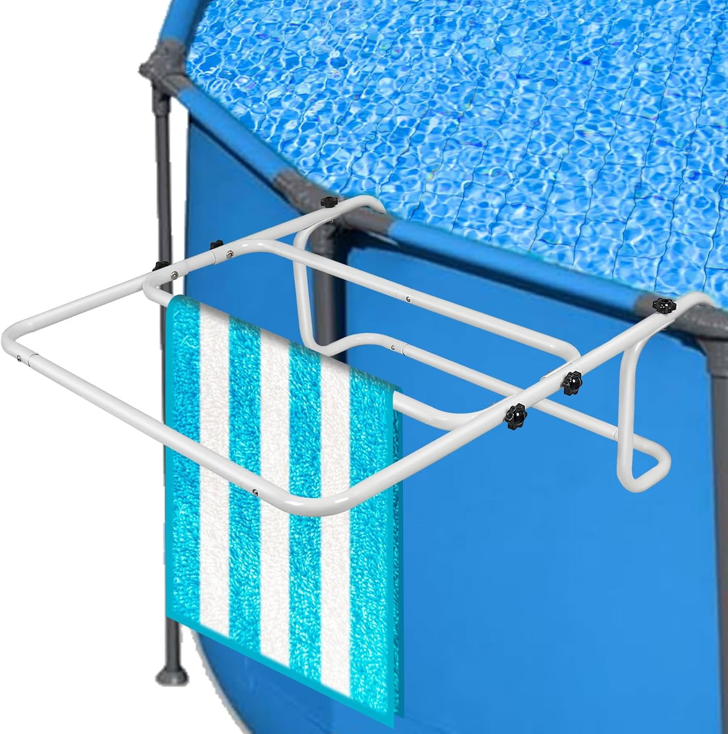Poolside Pool Towel Rack-Above Ground Pool Accessories Towel Holder ...