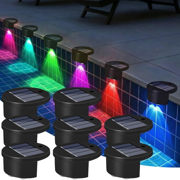 Poolside Solar Light for Inground Pool, Solar Powered Pool Lights Wireless, Waterproof Above Ground Pool Solar Power LED Lights for Swimming Pools Decoration