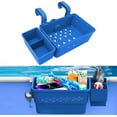 thumbnail image 1 of Poolside Storage Basket with Pool Cup Holder, Above Ground Pool Accessories, Large Capacity Waterproof Hanging Poolside Storage Basket Pool Storage Organizer for Pools (Blue-1PCS), 1 of 8