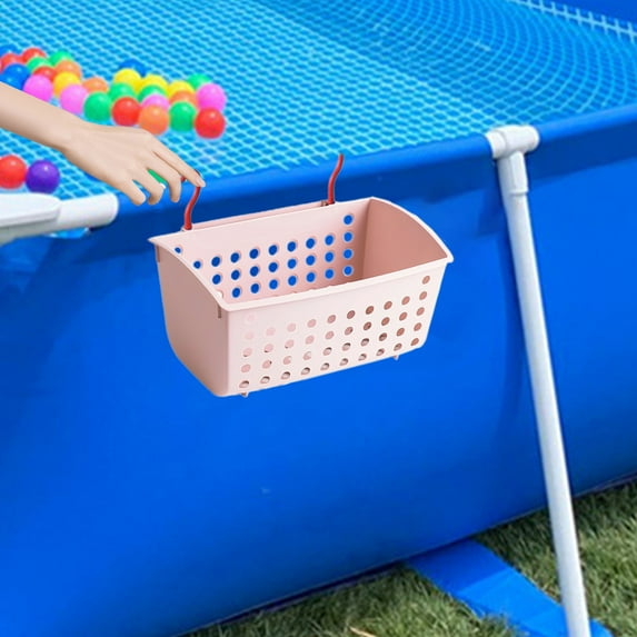 Poolside Storage Basket,Poolside Storage Basket for Above Ground Pools, Pool Storage Basket,Above Ground Pool Accessories, Pool Toy Basket, Pool Storage Bin Containers Fits for Most Frame Pools