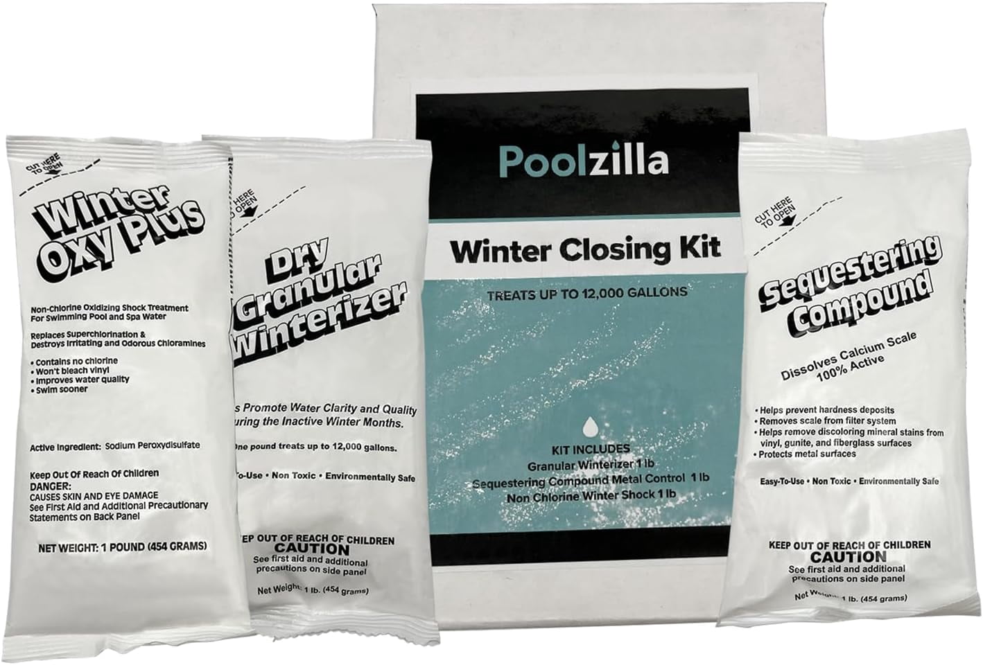 Poolzilla 12,000 Gallon Winterizing Kit, Closing Kit for Above and In