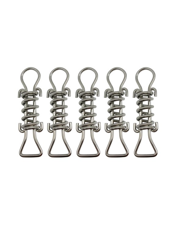 5 Pack Stainless Steel 5.25" Short Spring with D Ring, High Quality Pool Cover Spring For The Winter Season, Premium Stainless Steel Material