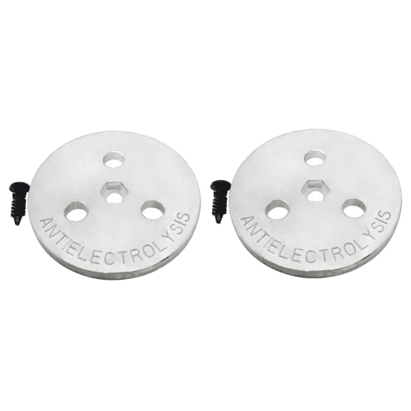 Poolzilla Anti-Electrolysis Zinc Anode Weight Plate, 2 Pack, Keep Your Skimmer Basket in Place, Fights Against Corrosion