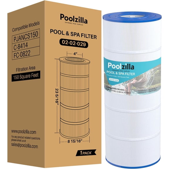 Poolzilla Pool Filter Cartridge (1 Pack) - Compatible with Jandy CS150, CCX1500RE, CC1500RE, R0462300, PJANCS150, Ultra-B3, C-8414, C-8317, FC-0822, FC-1287, Hayward C1502, Waterway Clearwater II 150