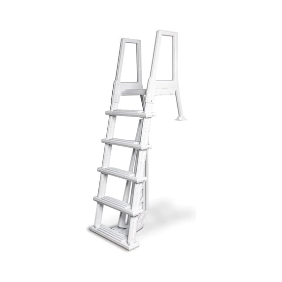 Poolzilla Pool Step Deck Mounted Ladder with Wide Non Skid Platform for 48’’ to 54’’ in. Above Ground Pools