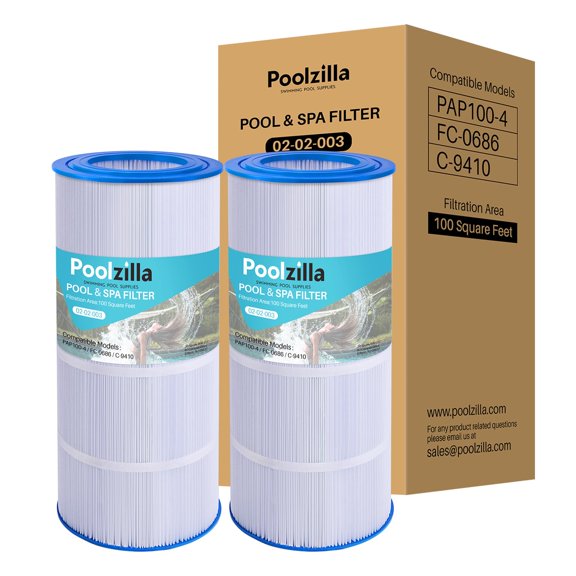 Poolzilla Replacement for Pool Filter Pentair CC100, CCRP100, PAP100, PAP100-4, Unicel C-9410, R173215, Filbur FC-0686, 59054200, 160316, 160354, SP100 Predator 100, (L x OD: 23 5/8 x 10 1/16)