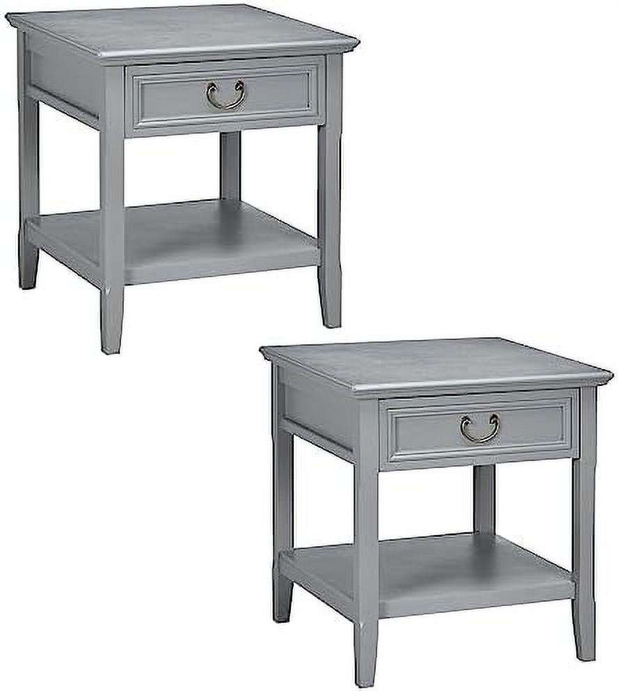 Poombiubiu Vintage Farmhouse Side Table End Table with Handle Drawer