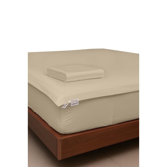 Poonam Linen Premium Ultra Soft Microfiber Zip On Sheet Set, 1 Fitted Base & 2 Top Zip Sheets, Up to 6" Deep Mattress, Cal King 72"x84" Inches, Beige