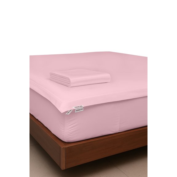 Poonam Linen Premium Ultra Soft Microfiber Zip On Sheet Set, 1 Fitted Base & 2 Top Zip Sheets, Up to 8" Deep Mattress, Cal King 72"x84" Inches, Pink