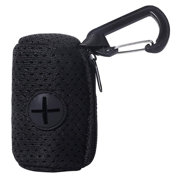 Poop Bag Holder with Clip for Leash, Dog Poop Bag Dispenser, Nylon Poop Bag Carrier, Portable Pet Waste Bag Holder for Walking,Black