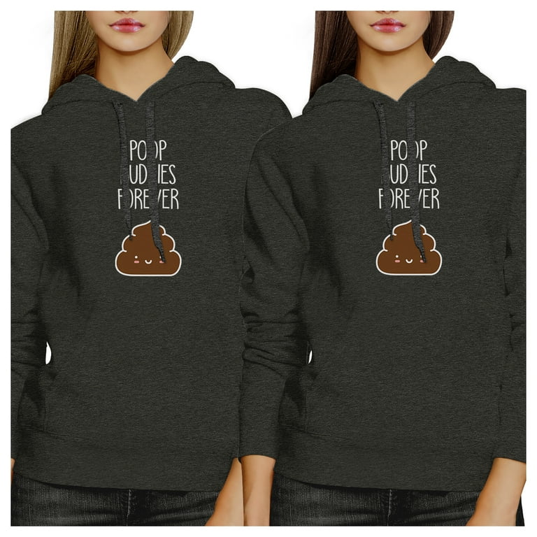 Poop Buddies Unisex Dark Grey BFF Hoodies Matching Gift Set Ideas