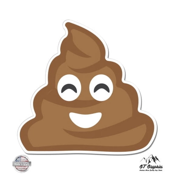 Poop Emoji - 8" Vinyl Sticker - For Car Laptop I-Pad - Waterproof Decal