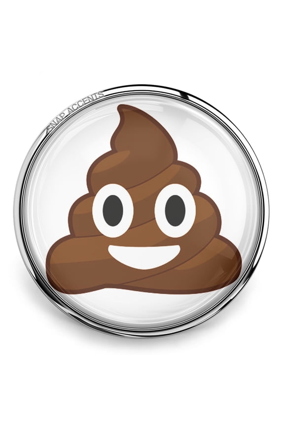 Poop Emoji Brown Snap Jewelry Ginger Charm Button, For Interchangeable DIY Customizable Accessories