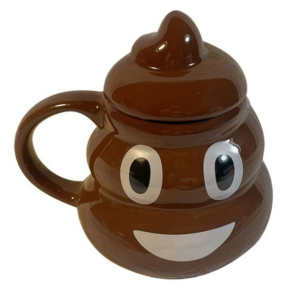Poop Emoji Coffee Mug Brown Poop Shaped Ceramic Cup Funny Cute Large Mugs