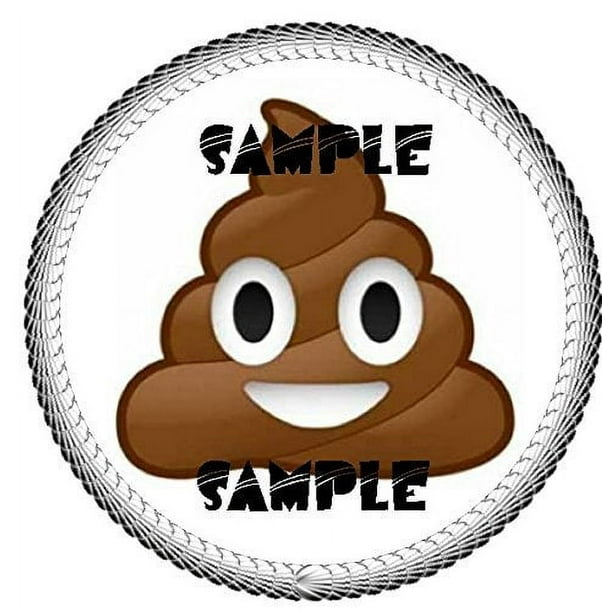 Poop Emoji Edible Frosting Image 8" Round Cake Topper
