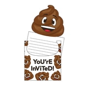 Poop Emoji Invitations, 8 pk