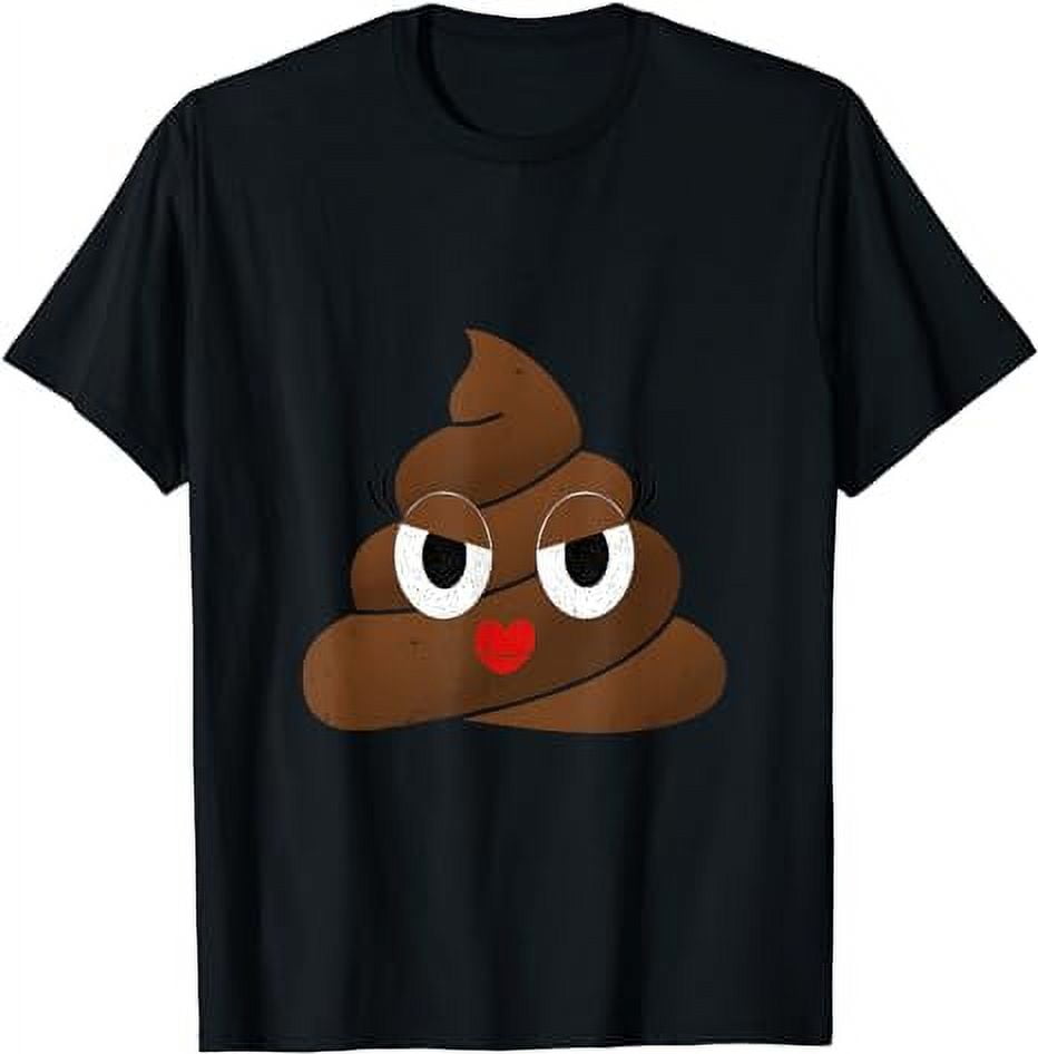 Poop Face Sassy Female Poop Pile with Mascara Lipsticks TShirt