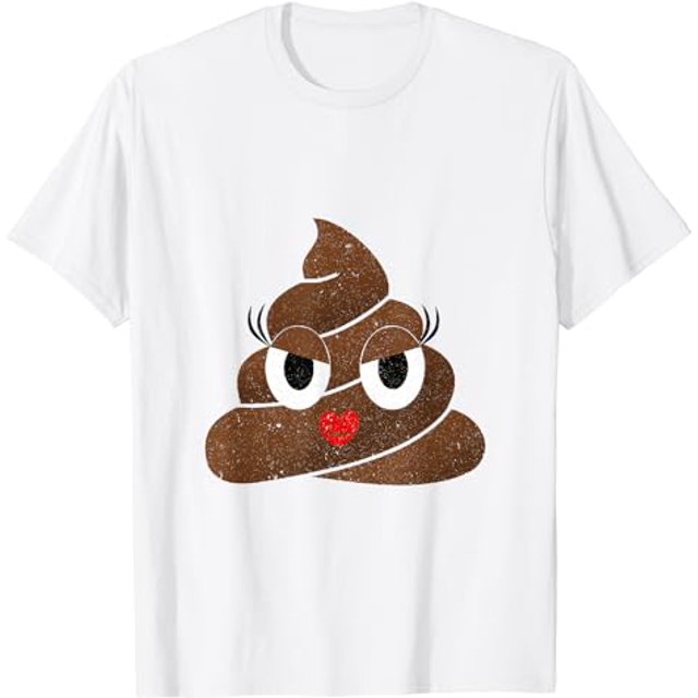 Poop Face Sassy Female Poop Pile with Mascara Lipsticks TShirt