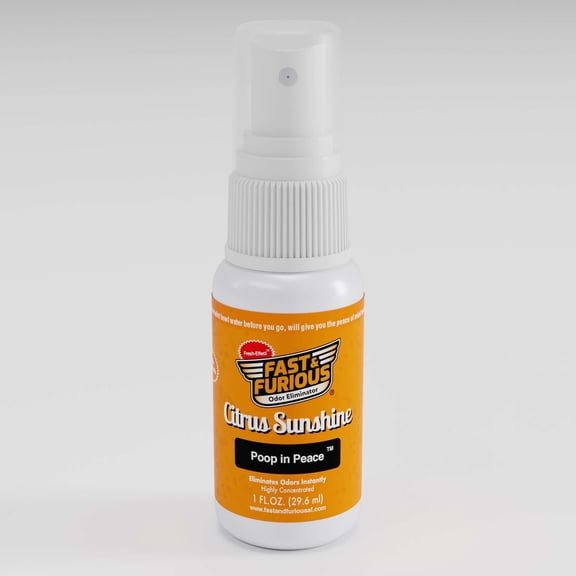 Fast & Furious Odor Eliminator Poop In Peace Before-You-Go Toilet Spray, Citrus Sunshine Scent, 1 fl. oz.