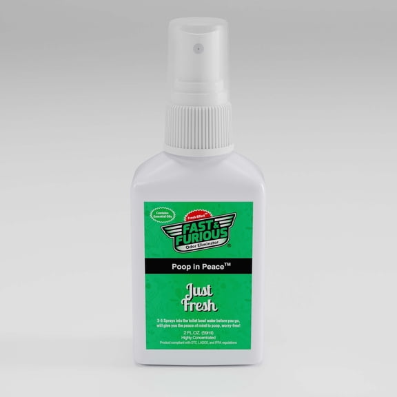 Fast & Furious Odor Eliminator Poop In Peace Before-You-Go Toilet Spray, Just Fresh Scent, 2 fl. oz.