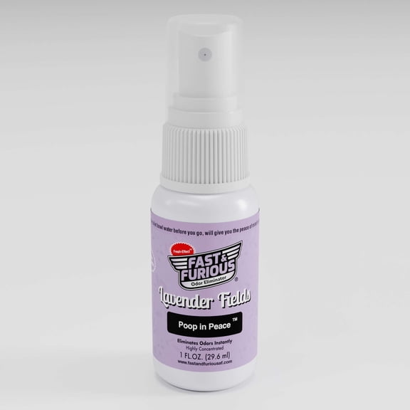 Fast & Furious Odor Eliminator Poop In Peace Before-You-Go Toilet Spray, Lavender Fields Scent, 1 fl. oz.