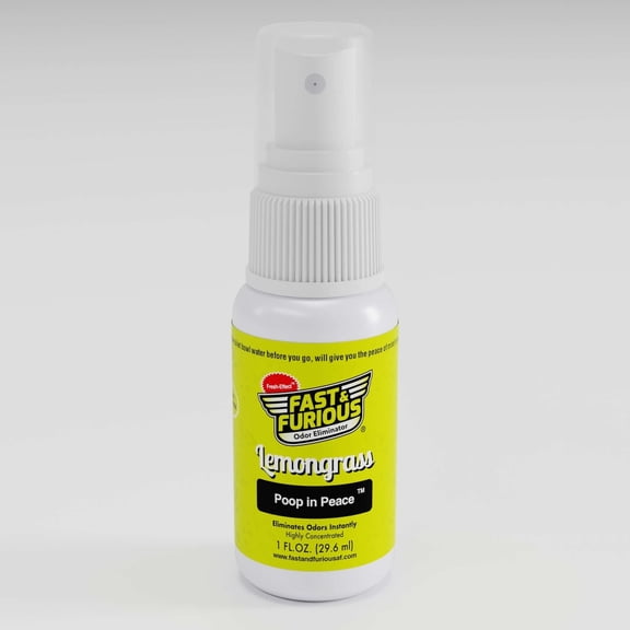 Fast & Furious Odor Eliminator Poop In Peace Before-You-Go Toilet Spray, Lemongrass Scent, 1 fl. oz.