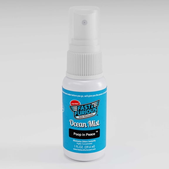 Fast & Furious Odor Eliminator Poop In Peace Before-You-Go Toilet Spray, Ocean Mist Scent, 1 fl. oz.