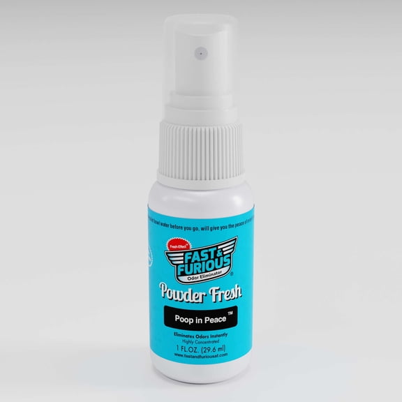 Fast & Furious Odor Eliminator Poop In Peace Before-You-Go Toilet Spray, Powder Fresh Scent, 1 fl. oz.