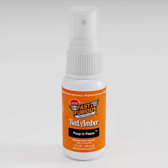 Fast & Furious Odor Eliminator Poop In Peace Before-You-Go Toilet Spray, Red Amber Scent, 1 fl. oz.