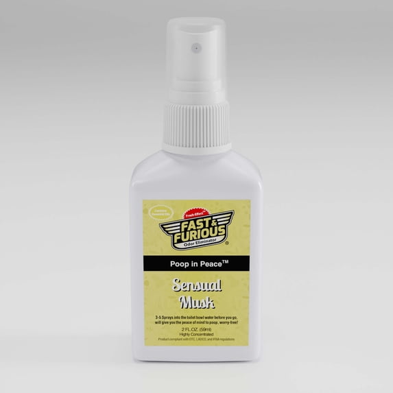 Fast & Furious Odor Eliminator Poop In Peace Before-You-Go Toilet Spray, Sensual Musk Scent, 2 fl. oz.