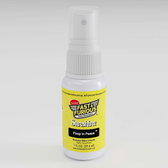 Fast & Furious Odor Eliminator Poop In Peace Before-You-Go Toilet Spray, Sunshine Scent, 1 fl. oz.