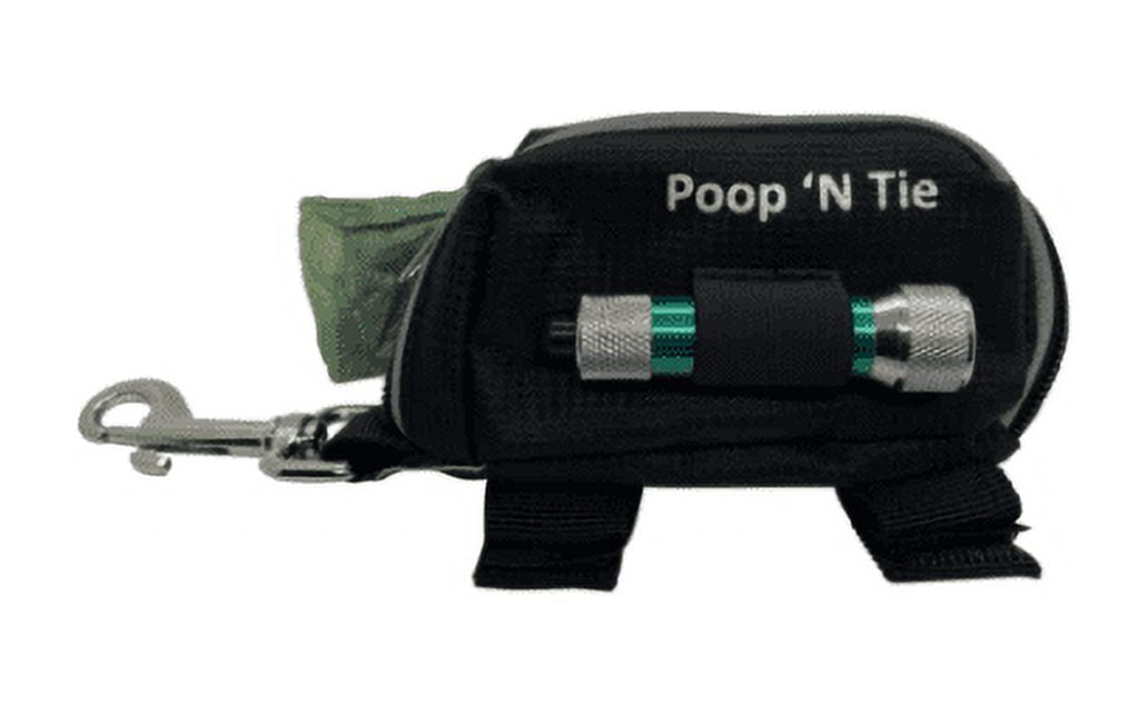 Poop 'N Tie Fabric Waste Bag Dispenser With 2 Rolls Black