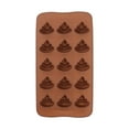 thumbnail image 1 of Poop Shape Silicone Baking Mold, 15-Cavity, for Chocolate, Gummy, Ice Cubes, Dishwasher & Microwave Safe, 1pc, 1 of 6