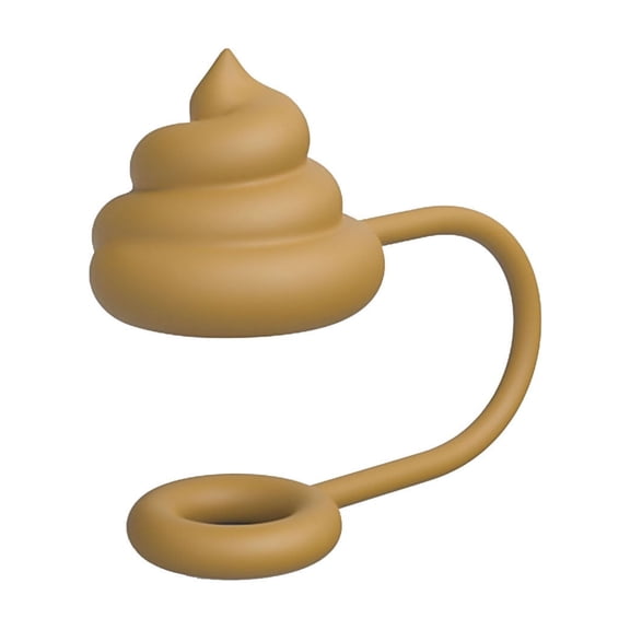 Poop Silicone Straw Covers for Stanley Tumblers, Compatible with 30oz & 40oz, Fits 10mm Straws, Fun & Secure Cap Outdoor Straw Sleeve Overflow Stopper (2 Pack, Brown)
