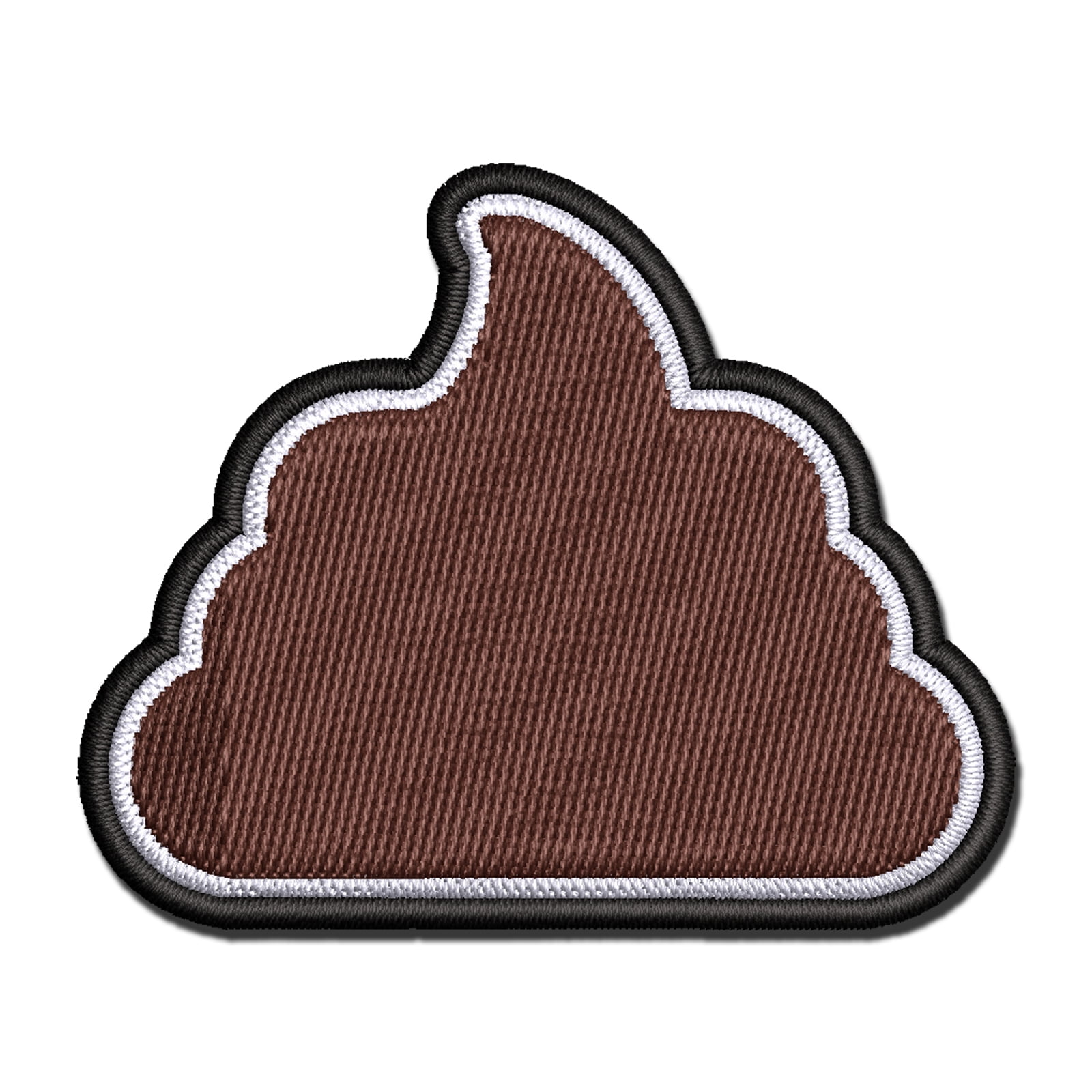 Poop Symbol Emoticon Solid Applique Multi-Color Embroidered Iron-On Patch - 3.5 Inch Large
