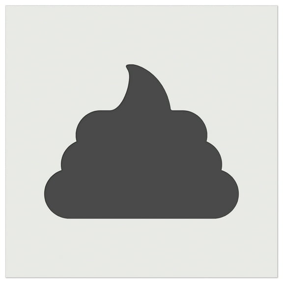 Poop Symbol Emoticon Solid DIY Cookie Wall Craft Stencil - 3.5 Inch