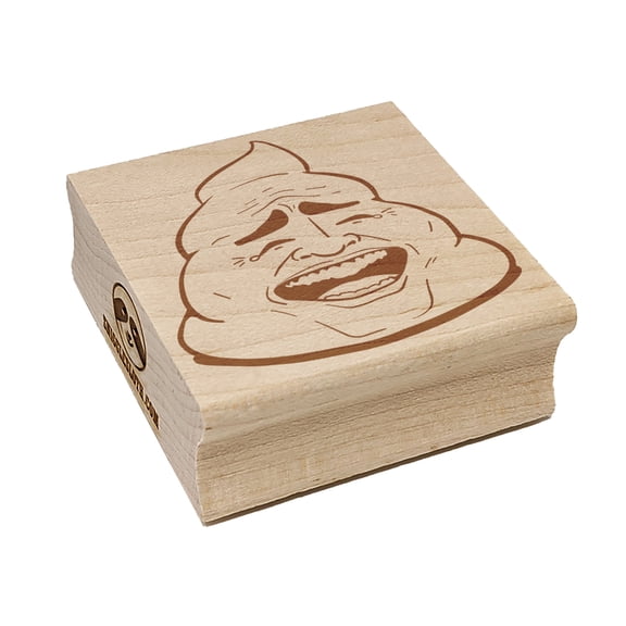 Poop Troll Face Funny Square Rubber Stamp Stamping Scrapbooking Crafting - Large 2.75in