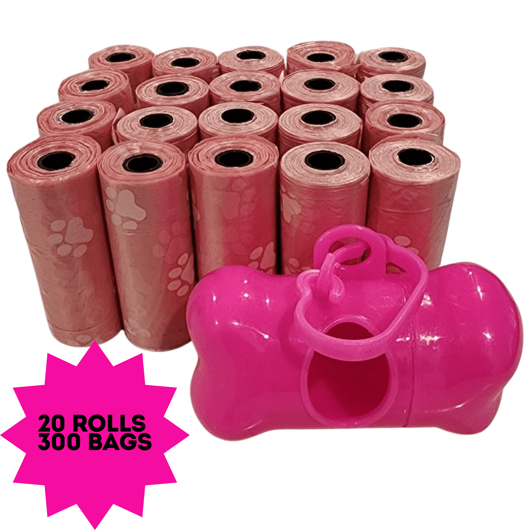 Poop bags dog and poop bags 20 rolls 300 bags and one dispenser / poop