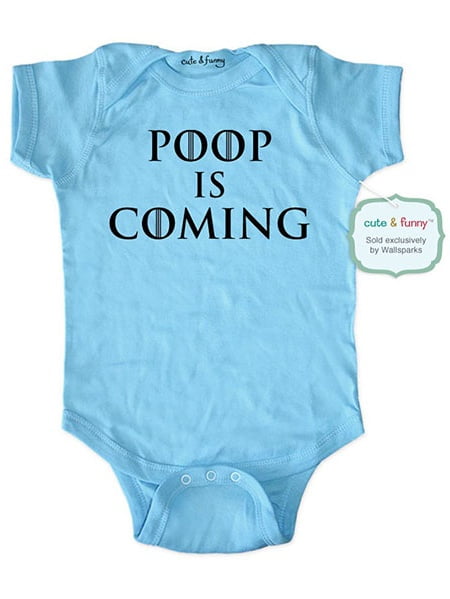 Poop is Coming (design2) parody - cute & funny baby one piece bodysuit - Great Baby Shower gift
