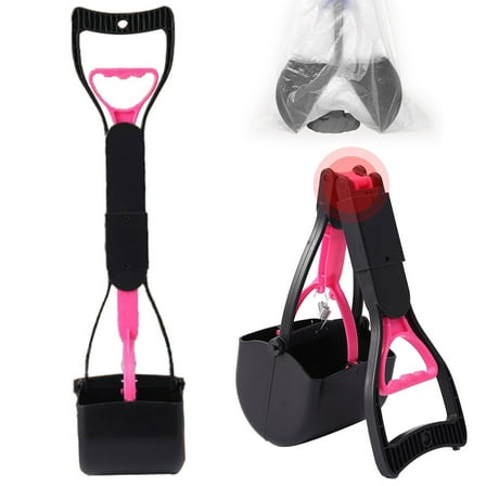 Pooper Scooper,Dog Pooper Scooper,Pooper Scooper For Large Dogs,Poop Scooper For Dogs,Long Handle No Touch Dog Pooper Scooper,Foldable Dog Poop Waste Collection(Pink 45cm/17.71in)from ANMUYUM
