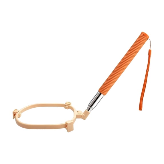 Pooper Scooper for Dogs, Hands-Free Pet Waste Pickup Tool, Foldable Design with Extendable Handle, Stainless Steel Rod, for Yard, Walks and Travel Orange