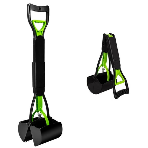 Pooper Scooper, Foldable Dog Pooper Scooper with Unbreakable Material and Durable Spring for Grass and Gravel, Green