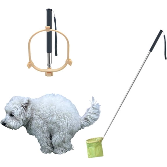 Pooper Scooper Hands-Free, Bend-Free Dog Poop Catcher, No Cleaning Needed, Portable Dog Waste Pickup Tool for Yard & Walks