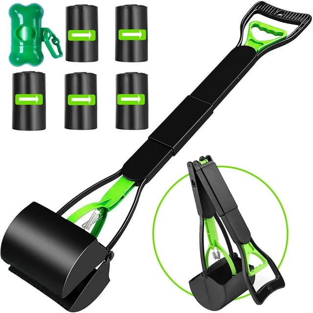 Outdoor Poop Scooper for Dogs, Foldable & Durable with Long Handle