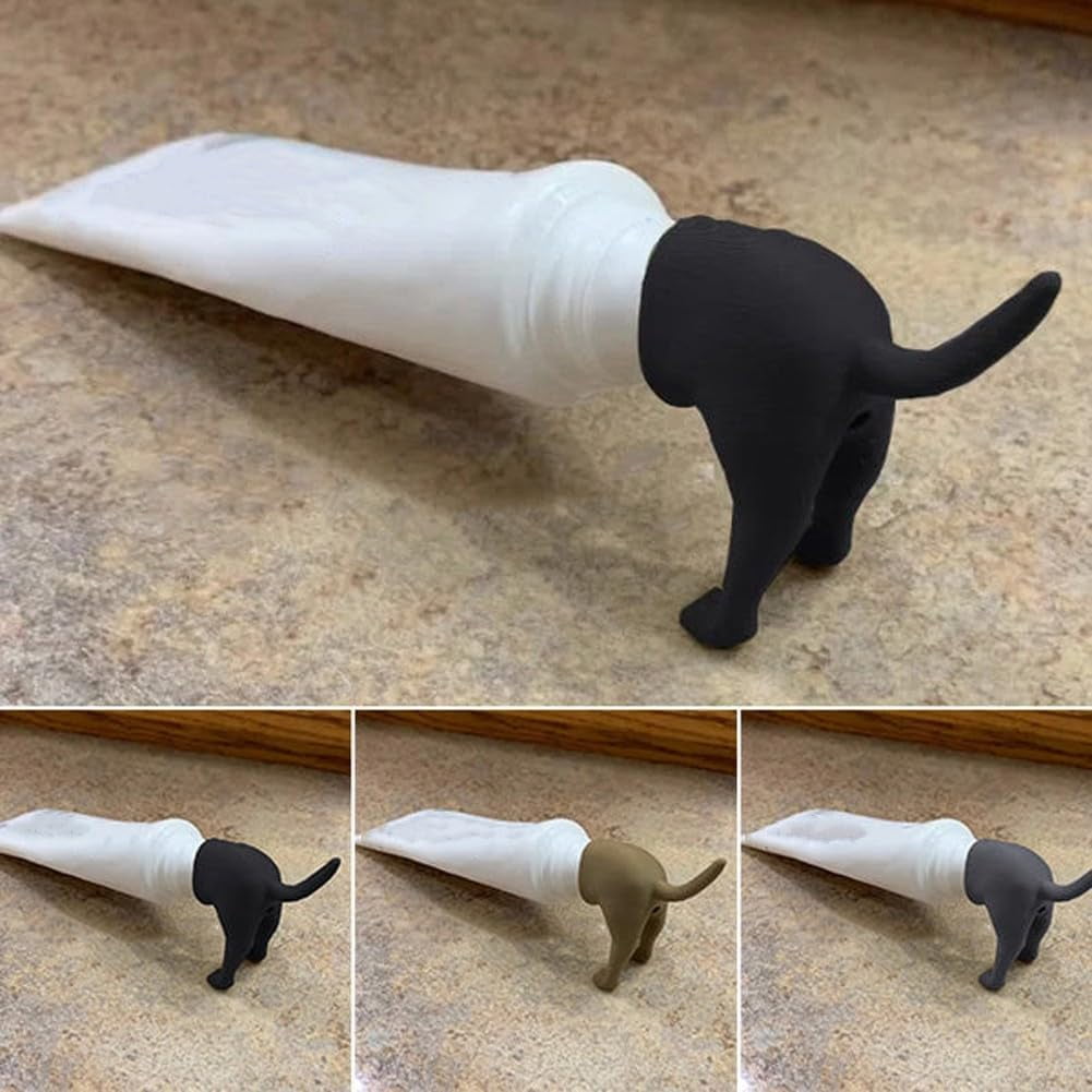 Pooping Dog Butt Toothpaste Topper 3pcs Funny Toothpaste Dispenser