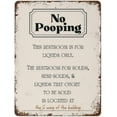 thumbnail image 1 of No Pooping Poster Sign Wall Art,Funny Decor Office Work Coworker Bathroom Restroom Toilet Powder Room Potty Humor Retro Metal Tin Sign Vintage Aluminum Sign For Home Coffee Wall Decor 12x8 Inch, 1 of 5