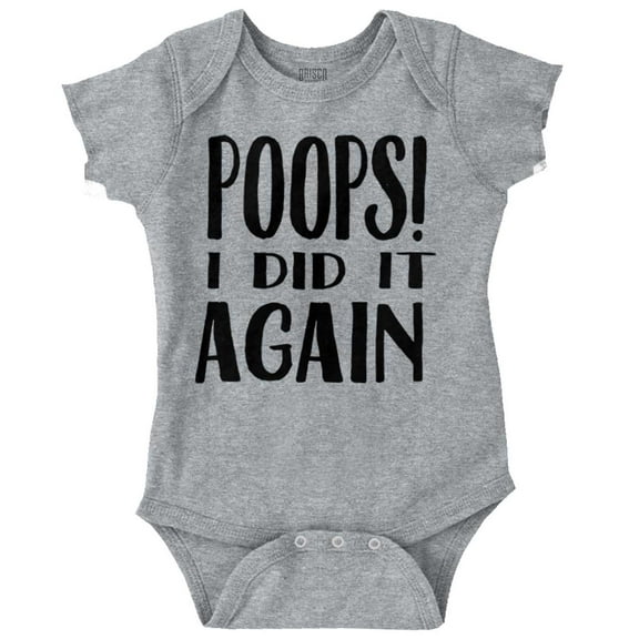 Poops I Did it Again Potty Training Romper Boys or Girls Infant Baby Brisco Brands 12M