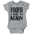 thumbnail image 1 of Poops I Did it Again Potty Training Romper Boys or Girls Infant Baby Brisco Brands NB, 1 of 6