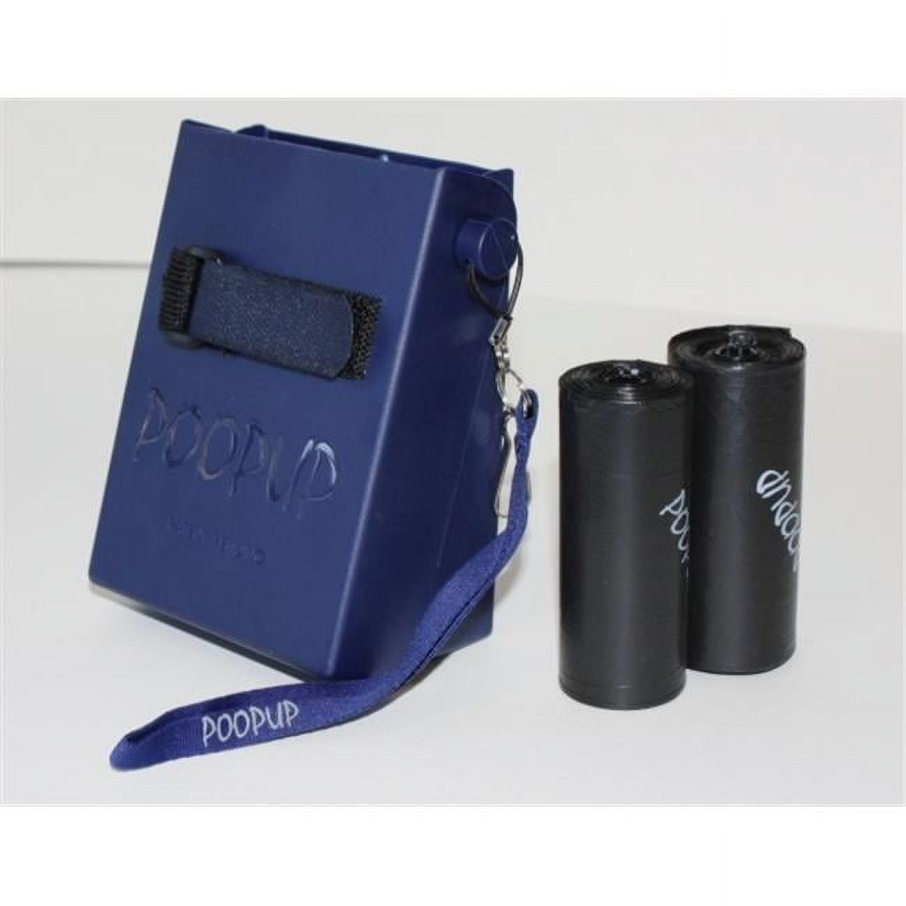 Navy Blue Ergonomic Dog Poop Scooper with Biodegradable Bags